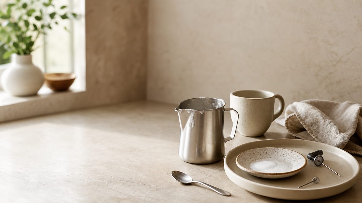 Contextual scene relating to: Breville Bambino Plus Steam Wand Stops or Will Not Froth Milk.